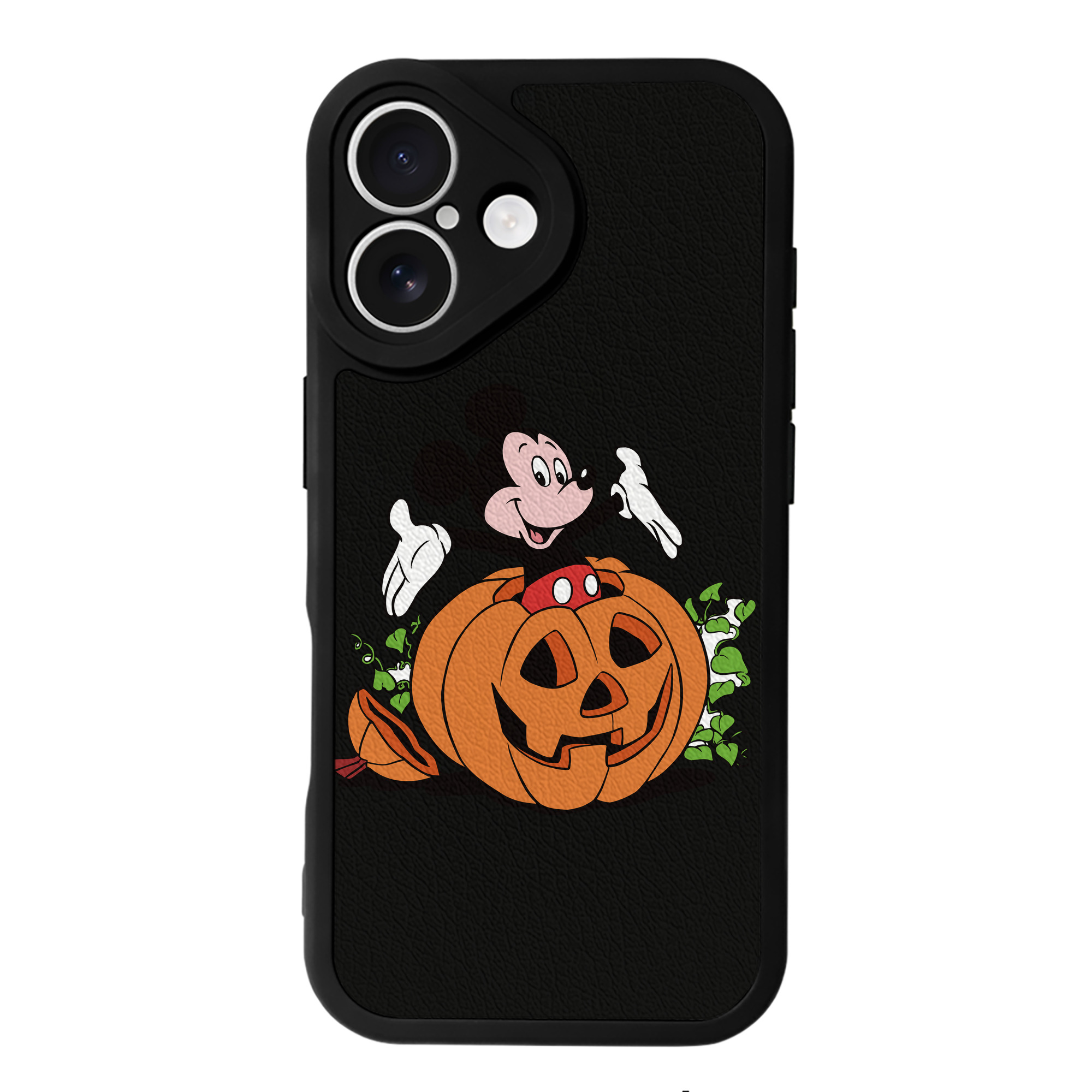 （画像用） ミッキーマウス Mickey Mouse 【iPhone 16シリーズ対応】シリコンスマホケース（レザー調） 材質：シリコン